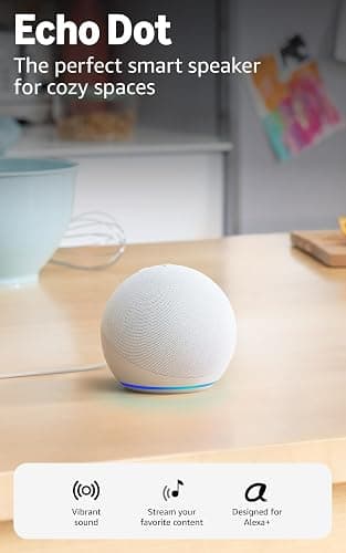 Echo Dot 5TH Gen Smart Speaker with Alexa, Vibrant Sound & Temperature Sensor